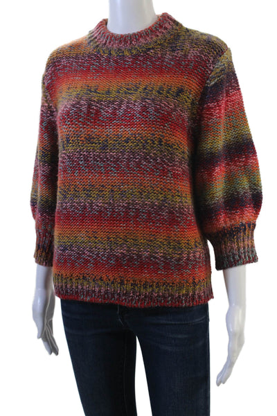 One Grey Day Unisex Pullover Sweater Blue Crew Neck 3/4 Sleeve Size S