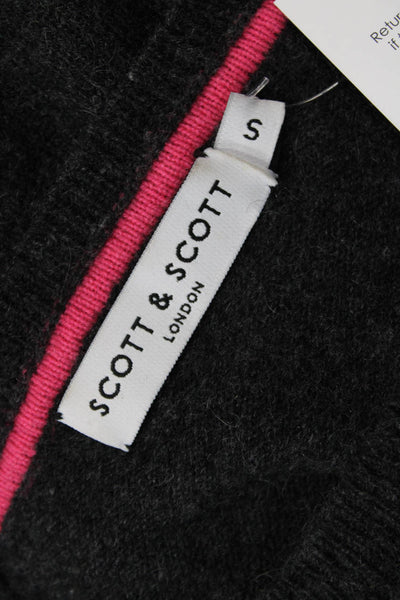 Scott & Scott London Womens Dark Gray 100% Cashmere Crewneck Pullover Size S