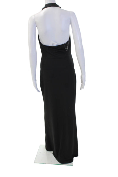 Showpo Women Maxi Dress Black Sleeveless Polyester Hook Eye Long Size S