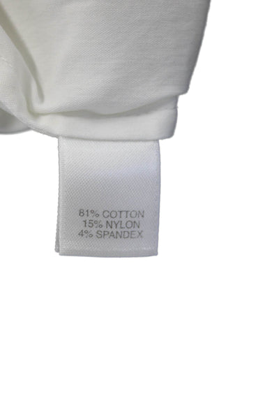 St. John Women Tunic Blouse Collared Button Up White Long Sleeve Size 8