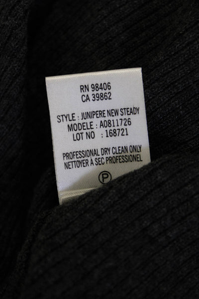 Theory Women Cardigan Dark Gray V-Neck Long Sleeve Wool Blend Size S