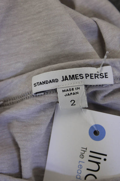 Standard James Perse Womens Basic Jersey T-Shirt Gray Short Sleeve Size 2