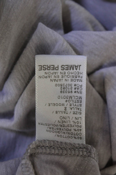 Standard James Perse Womens Basic Jersey T-Shirt Gray Short Sleeve Size 2
