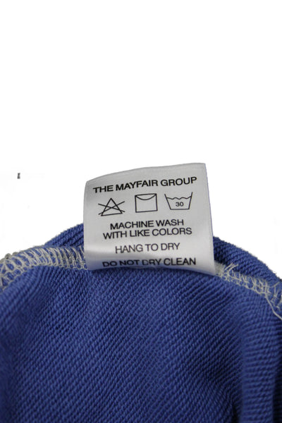 Mayfair Women Pullover Hoodie Blue Drawstring Graphic Love Long Sleeve Size M