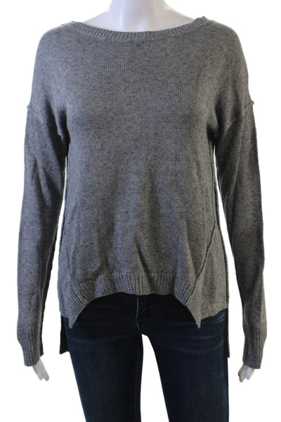 Brochu Walker Women Pullover Sweater Gray Cotton Round Neck Long Sleeve Size M