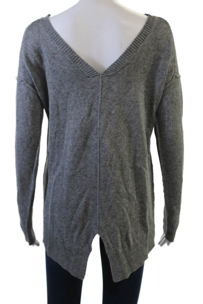 Brochu Walker Women Pullover Sweater Gray Cotton Round Neck Long Sleeve Size M
