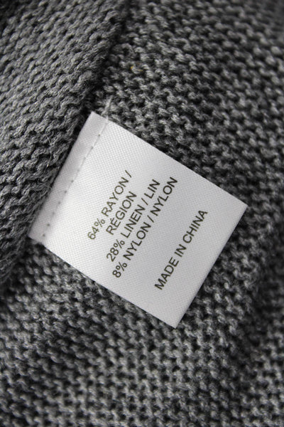 Brochu Walker Women Pullover Sweater Gray Cotton Round Neck Long Sleeve Size M