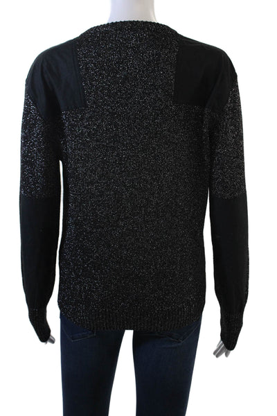 Nude Womens Pullover Cashmere V Neck Black Sweater Long Sleeve Size 42
