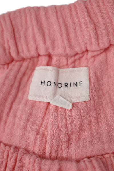 Honorine Women Cropped Sweatpants Pink Cotton Drawstring Size XS