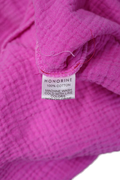 Honorine Women Cropped Sweatpants Pink Drawstring 100% Cotton Size XS