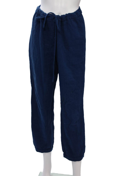 Honorine Women Dark Blue Cotton Jogger Sweatpants Drawstring Size XS
