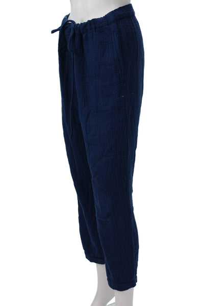 Honorine Women Dark Blue Cotton Jogger Sweatpants Drawstring Size XS