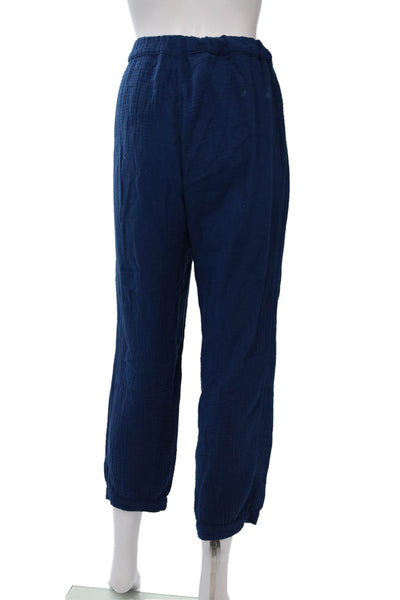 Honorine Women Dark Blue Cotton Jogger Sweatpants Drawstring Size XS
