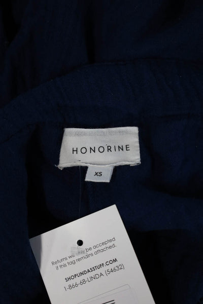 Honorine Women Dark Blue Cotton Jogger Sweatpants Drawstring Size XS