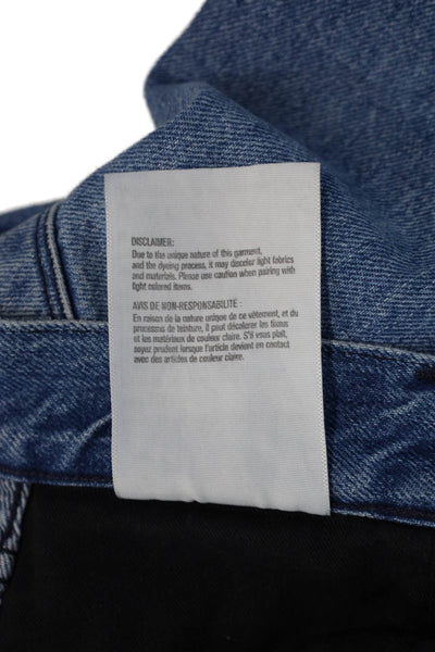3x1 NYC Women Cropped Straight High Rise Blue Cotton Jeans Size 26