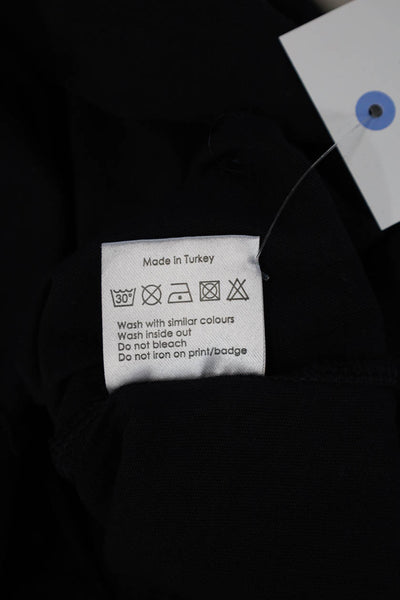Ragdoll Women Basic Jersey T-Shirt Black Cotton Short Sleeve Size L