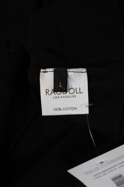 Ragdoll Women Basic Jersey T-Shirt Black Cotton Short Sleeve Size L