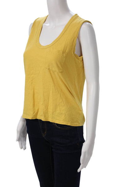 Standard James Perse Women Jersey Tank Yellow Graphic Roundneck Size 1