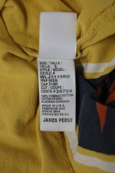 Standard James Perse Women Jersey Tank Yellow Graphic Roundneck Size 1