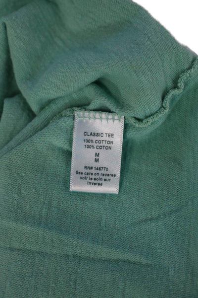Re/Done Womens Cropped Blue Cotton Crew Neck T-Shirt Short Sleeve Size M