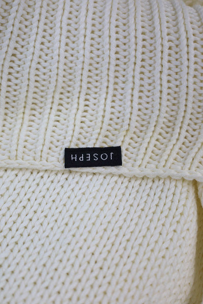 Joseph Unisex Pullover Sweater White Cotton Round Neck Long Sleeve Size S