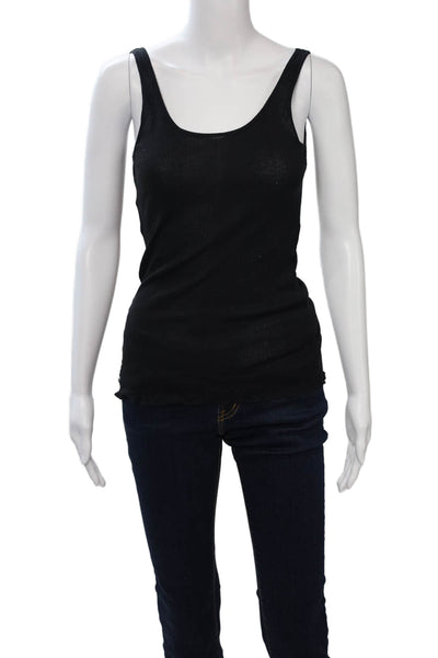 Ragdoll Womens Basic Camisole Black Round Neck Cotton Blend Size XS