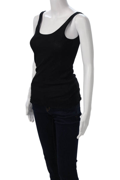 Ragdoll Womens Basic Camisole Black Round Neck Cotton Blend Size XS