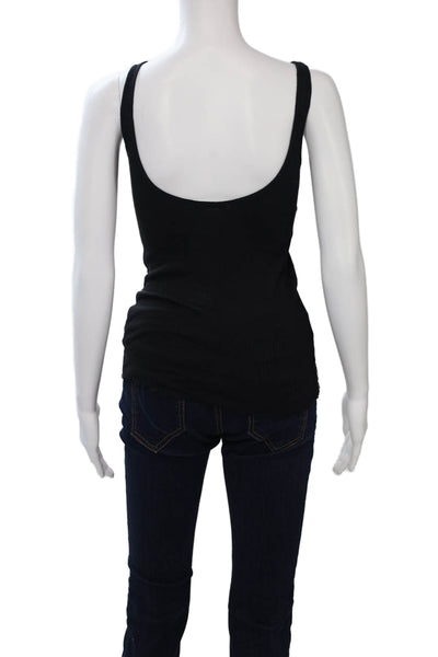 Ragdoll Womens Basic Camisole Black Round Neck Cotton Blend Size XS