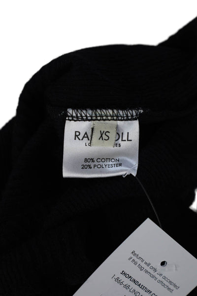 Ragdoll Womens Basic Camisole Black Round Neck Cotton Blend Size XS
