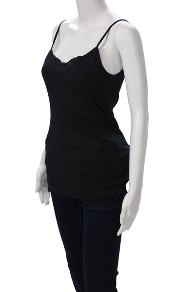 Ragdoll Womens Cotton V Neck Black Tank Top Size M