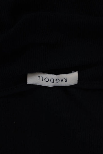 Ragdoll Womens Cotton V Neck Black Tank Top Size M