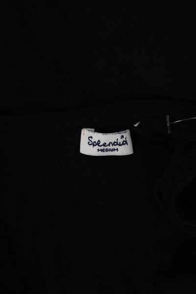 Splendid Women Basic Cotton Square Neck Tank Black Size M