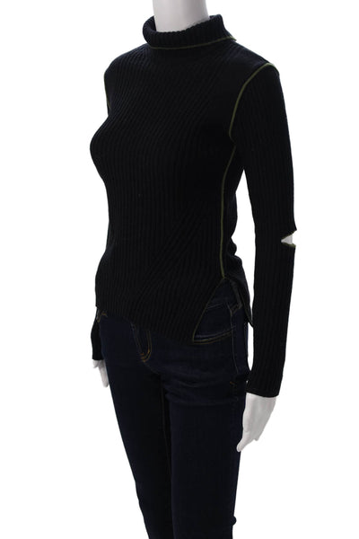 Zara Women Black Wool Turtleneck Pullover Sweater Long Sleeve Size S