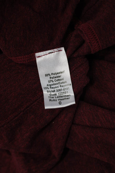 Current/Elliott Women Basic Jersey Long Sleeve Top Red Round Neck Size 0