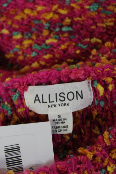 Allison Womens Pink Pullover Sweater Crew Neck Short Sleeve 100% Acrylic Size S