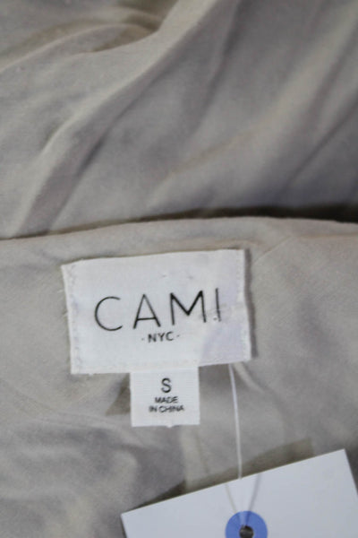 Cami NYC Women Beige Animal Print 100% Silk Straight Pencil Long Skirt Size S