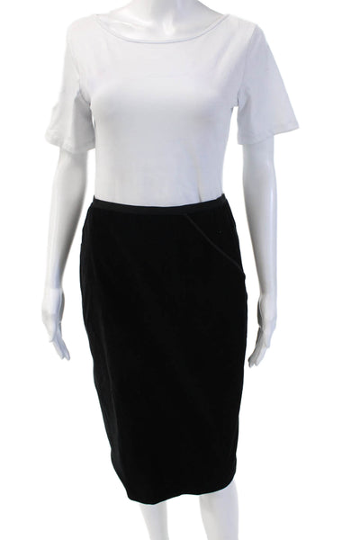 Elie Tahari Women Black Pencil Skirt Short 98% Polyester 2% Elastane Size 6