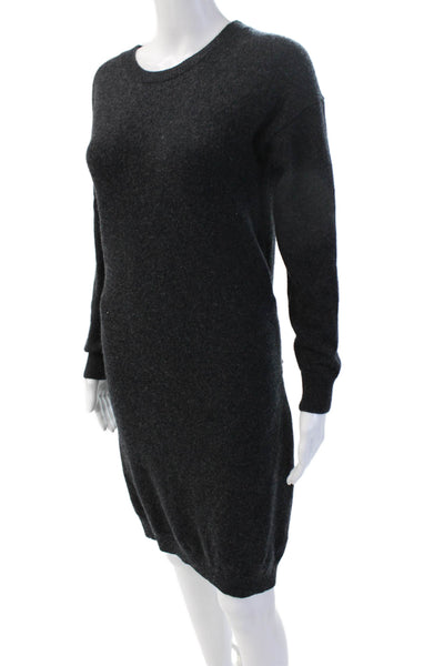 Vince Women Dark Gray Sweater Dress Wool Cashmere Long Sleeve Size XS