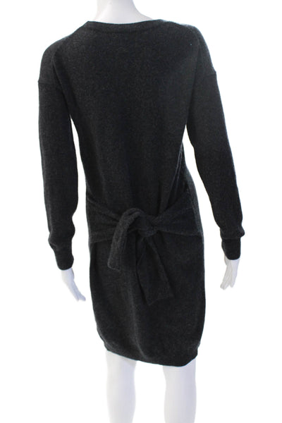 Vince Women Dark Gray Sweater Dress Wool Cashmere Long Sleeve Size XS