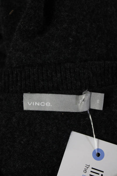 Vince Women Dark Gray Sweater Dress Wool Cashmere Long Sleeve Size XS