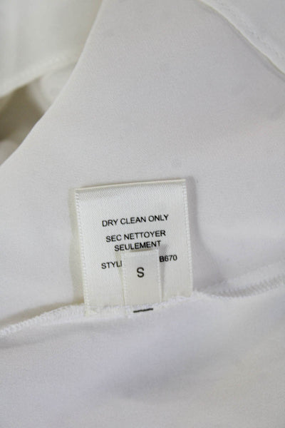 Rebecca Taylor Women White Silk Long Sleeve Blouse Classic Size S