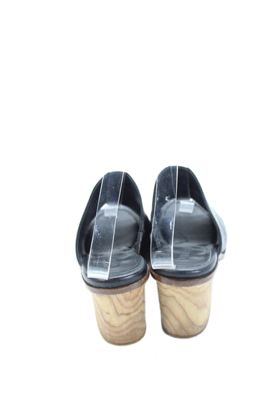 Vince Women's Open Toe Block Heels Mules Sandals Black Size 6.5