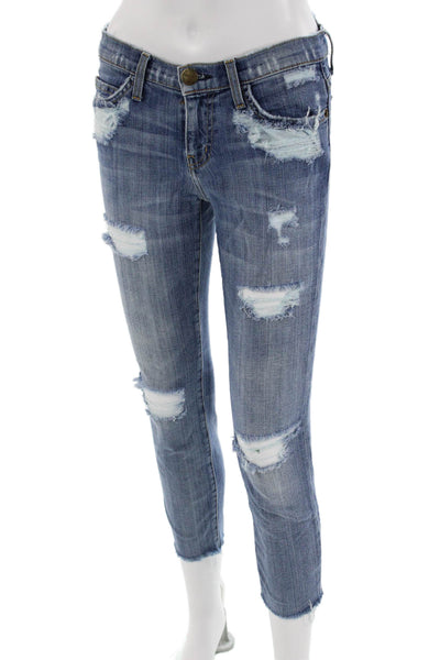 Current/Elliott Womens Ankle Cropped Mid-Rise Blue Jeans Size 26