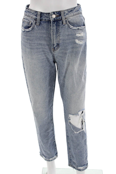 Vervet Women Boyfriend Cropped Jeans Blue Mid Rise 26in Size 25