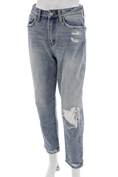 Vervet Women Boyfriend Cropped Jeans Blue Mid Rise 26in Size 25