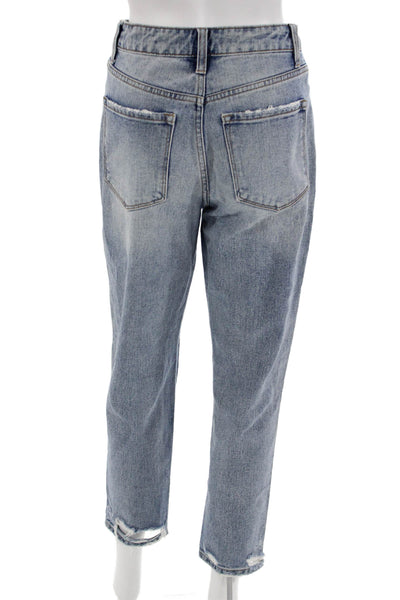 Vervet Women Boyfriend Cropped Jeans Blue Mid Rise 26in Size 25