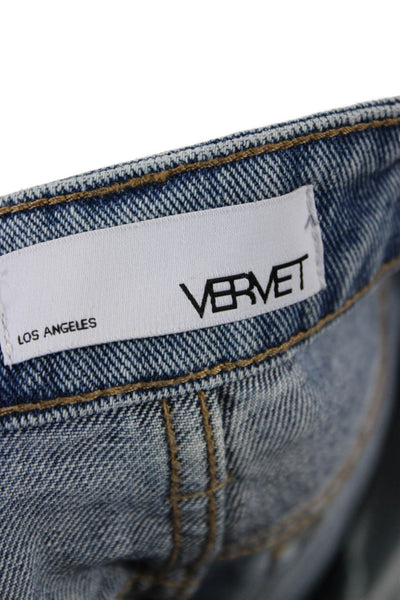 Vervet Women Boyfriend Cropped Jeans Blue Mid Rise 26in Size 25