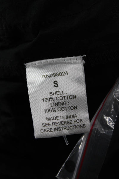 Love The Label Womens Black V-Neck Bohemian Cotton Blouse Long Sleeve Size S