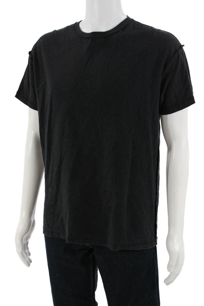 Purple Mens T-Shirt Black 100% Cotton Crew Neck Short Sleeve Size S