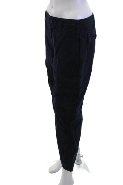 Frame Unisex Cropped Cargo Pants Dark Blue Cotton Button Size 26